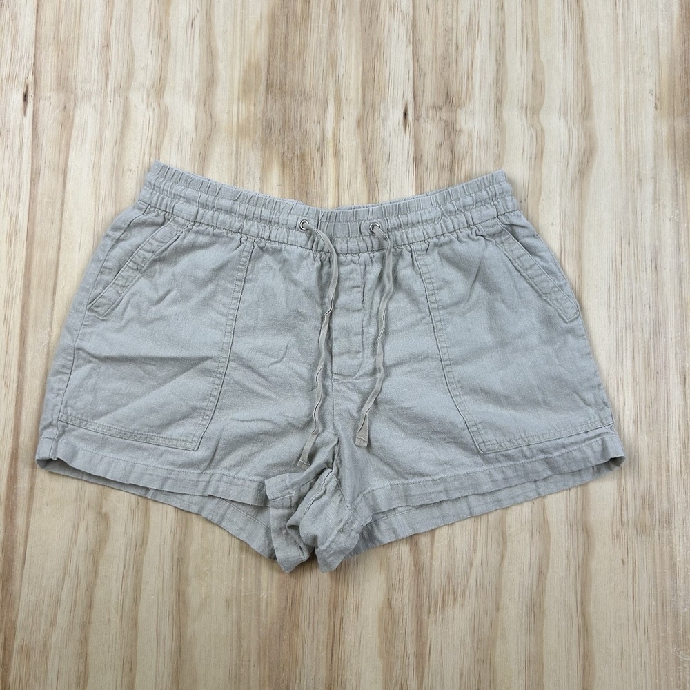 The Gap Women's Medium Beige Tan Linen Blend Drawstring Shorts Casual Summer